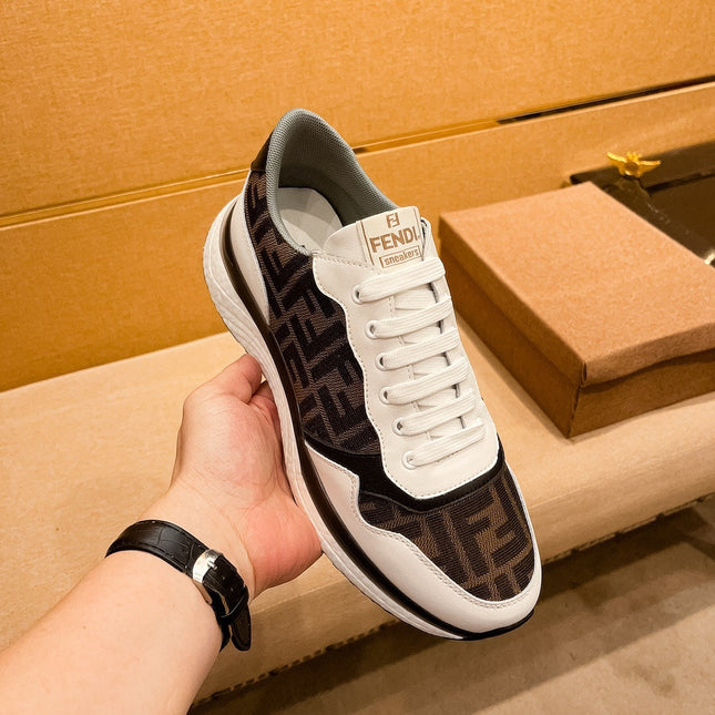 CD SALVATORE FERRAGAMO SNEAKER WHITE AND BROWN JACQUARD