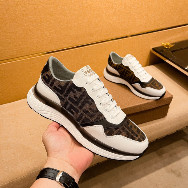CD SALVATORE FERRAGAMO SNEAKER WHITE AND BROWN JACQUARD