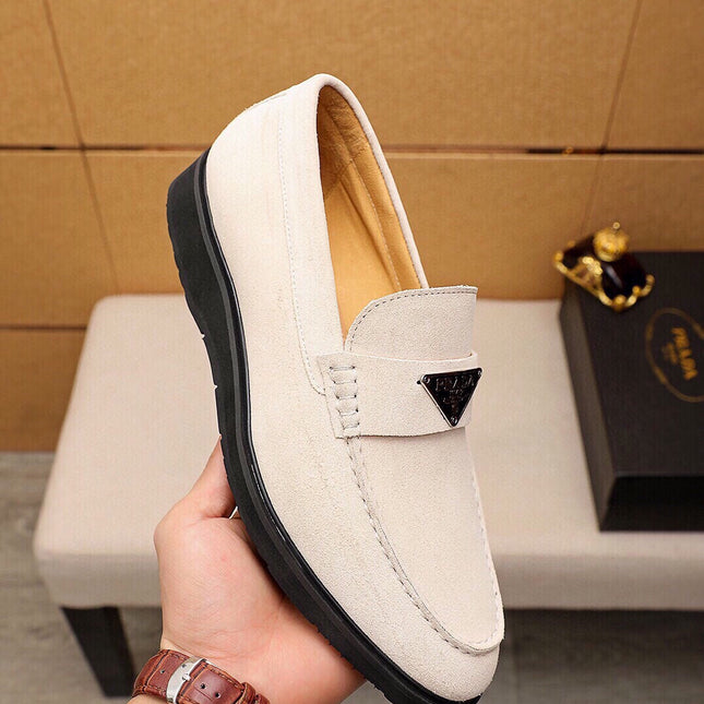 PRA LOAFER IN WHITE CREAM SUEDE
