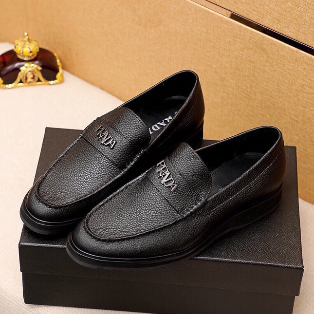 PRA LOAFER IN BLACK GRAINED CALFSKIN