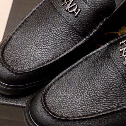 PRA LOAFER IN BLACK GRAINED CALFSKIN