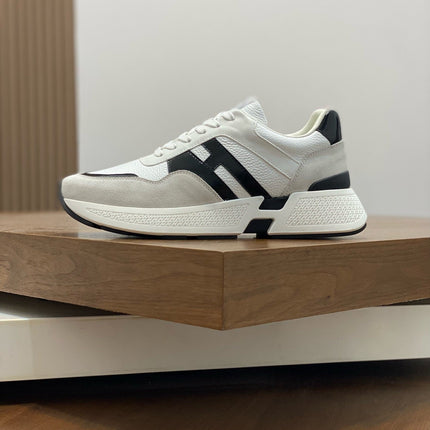 HM HOGAN SNEAKER WHITE CALFSKIN AND SUEDE