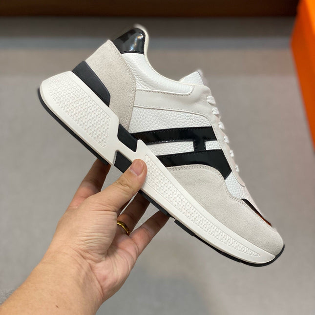 HM HOGAN SNEAKER WHITE CALFSKIN AND SUEDE