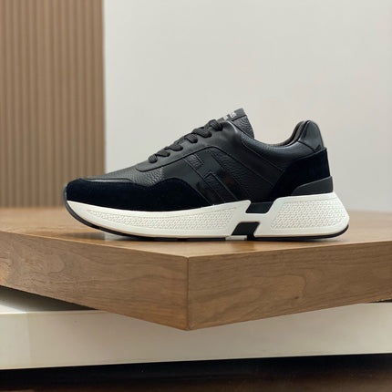 HM HOGAN SNEAKER BLACK CALFSKIN AND SUEDE