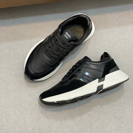 HM HOGAN SNEAKER BLACK CALFSKIN AND SUEDE