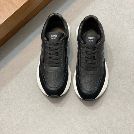 HM HOGAN SNEAKER BLACK CALFSKIN AND SUEDE