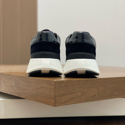 HM HOGAN SNEAKER BLACK CALFSKIN AND SUEDE