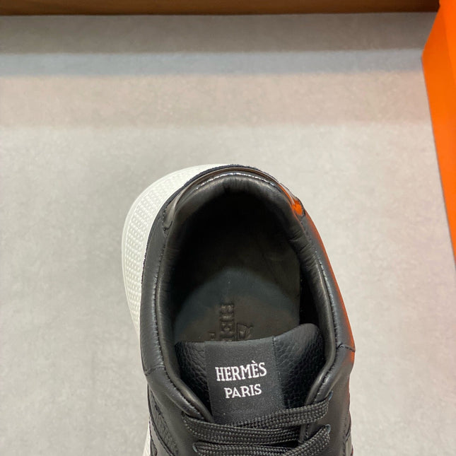 HM HOGAN SNEAKER BLACK CALFSKIN AND SUEDE