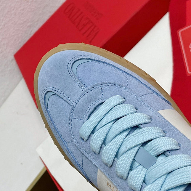 UPVILLAGE LOW TOP SNEAKER IN ELECTRIC BLUE SUEDE
