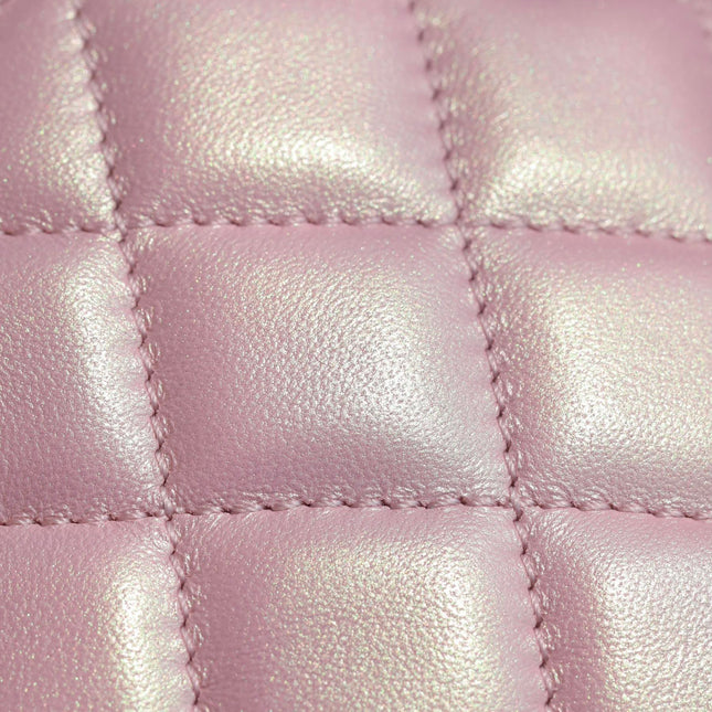 CHANEL 25S FLAP BAG 17 CM IN PEARL PINK LAMBSKIN WITH GOLD HARDWARE