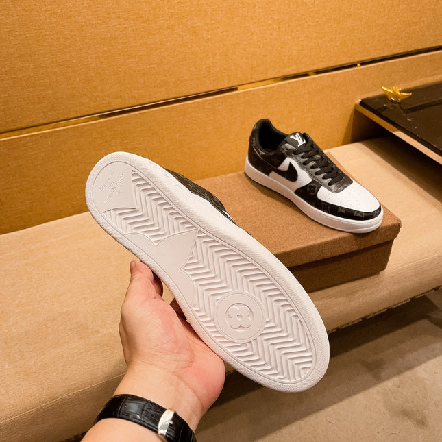 LV AIR FORCE 1 SNEAKER BLACK MIX WHITE MONOGRAM