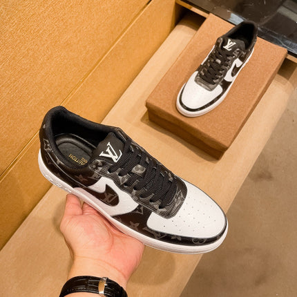 LV AIR FORCE 1 SNEAKER BLACK MIX WHITE MONOGRAM