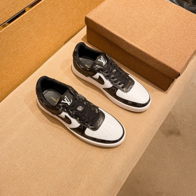 LV AIR FORCE 1 SNEAKER BLACK MIX WHITE MONOGRAM