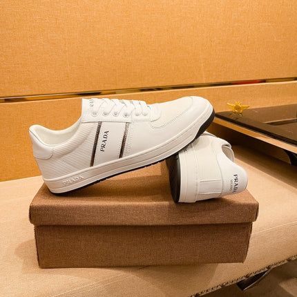 PRA SNEAKER IN WHITE CALFSKIN AND MESH BREATHABLE FABRIC