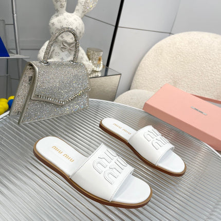 Slippers White Leather
