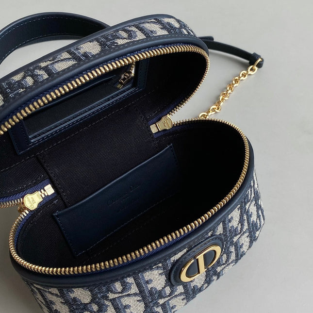 MONTAIGNE MINI VANITY CASE 16 BLUE OBLIQUE JACQUARD