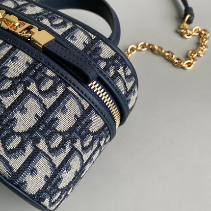 MONTAIGNE MINI VANITY CASE 16 BLUE OBLIQUE JACQUARD