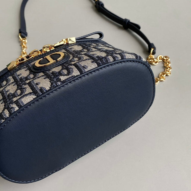 MONTAIGNE MINI VANITY CASE 16 BLUE OBLIQUE JACQUARD