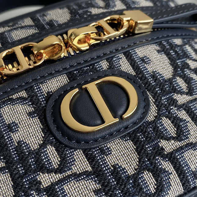MONTAIGNE MINI VANITY CASE 16 BLUE OBLIQUE JACQUARD