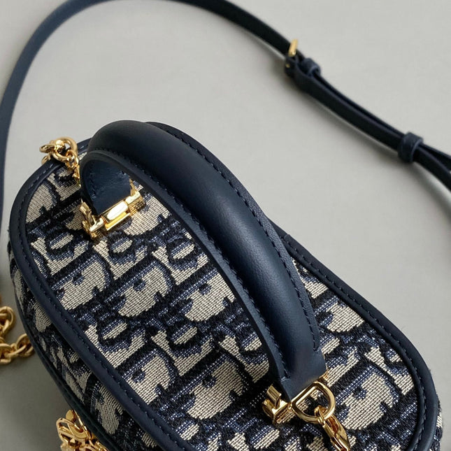 MONTAIGNE MINI VANITY CASE 16 BLUE OBLIQUE JACQUARD