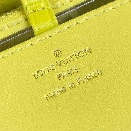 GO-14 MM 23 IN LEMON YELLOW QUILTED LAMBSKIN GOLD HARDWARE