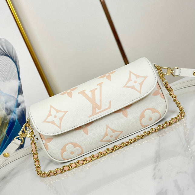 WALLET ON CHAIN IVY 23 IN WHITE PINK MONOGRAM EMPREINTE LEATHER