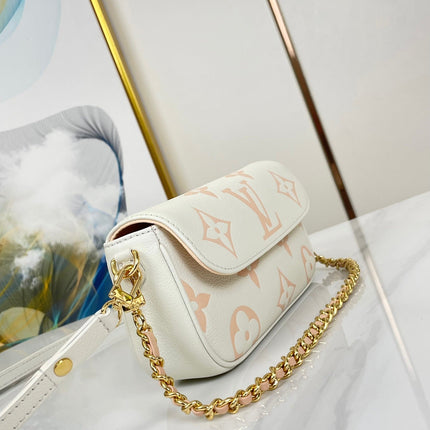 WALLET ON CHAIN IVY 23 IN WHITE PINK MONOGRAM EMPREINTE LEATHER