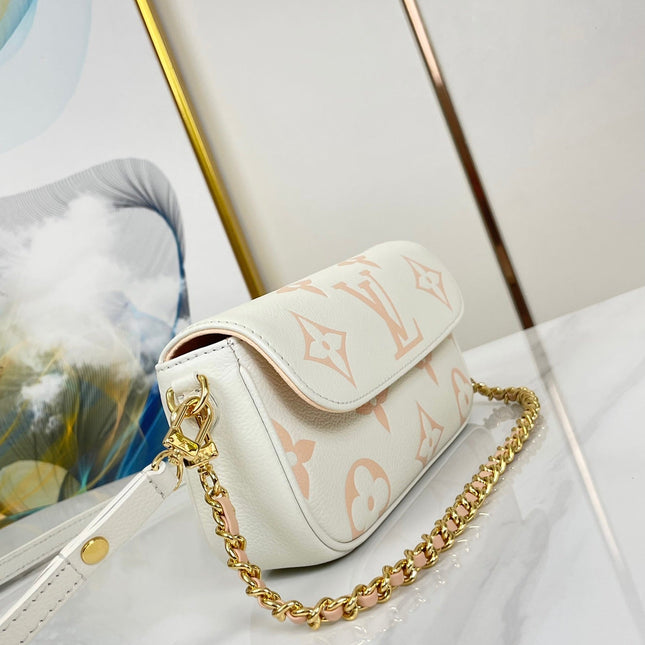 WALLET ON CHAIN IVY 23 IN WHITE PINK MONOGRAM EMPREINTE LEATHER