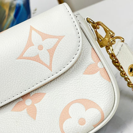 WALLET ON CHAIN IVY 23 IN WHITE PINK MONOGRAM EMPREINTE LEATHER