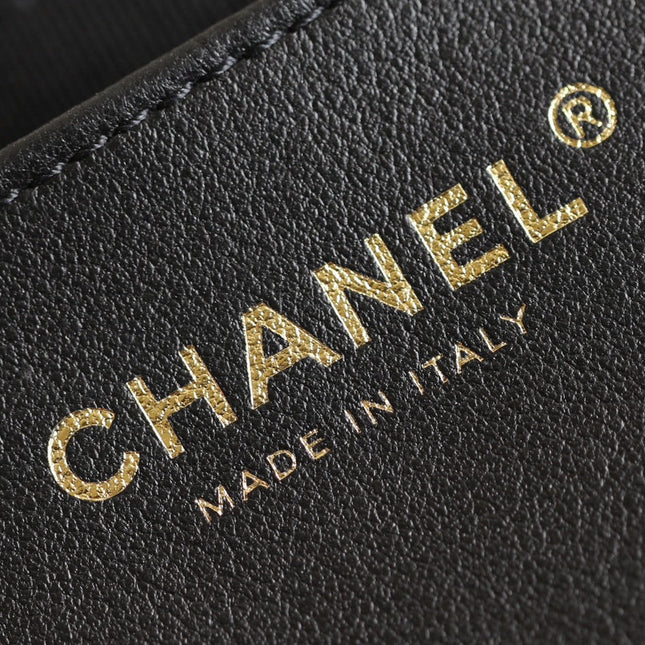 CHANEL 25S TOTE 36 CM IN BLACK LAMBSKIN WITH GOLD HARDWARE