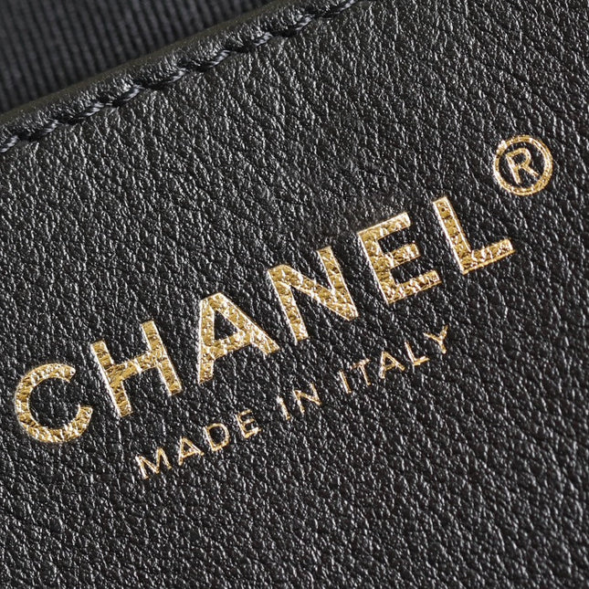 CHANEL 25S TOTE 30 CM IN BLACK LAMBSKIN WITH GOLD HARDWARE