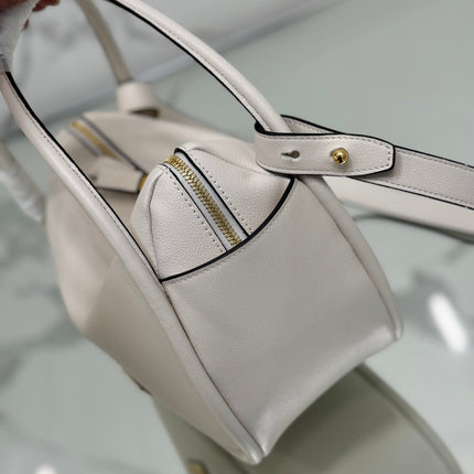 DARLING HANDBAG 25 IN WHITE SOFT GRAIN LAMBSKIN