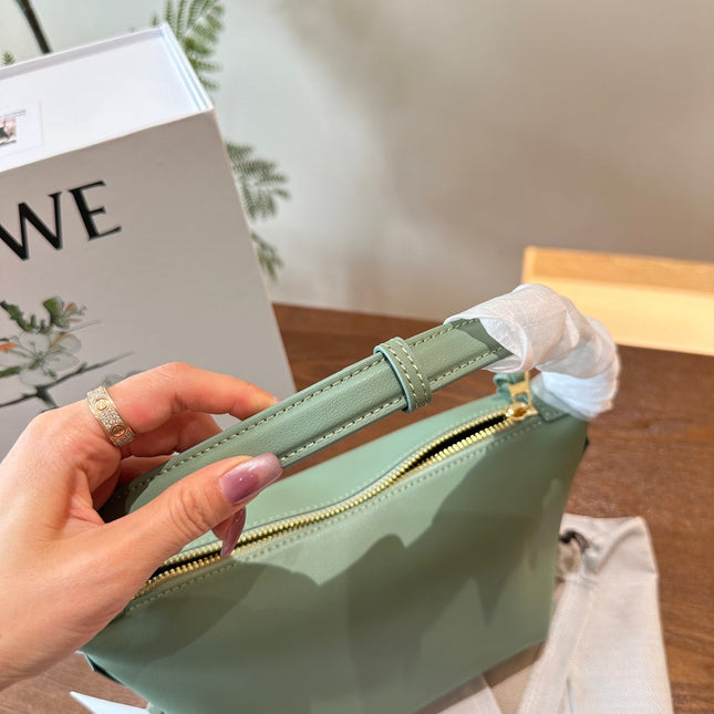 LOE LUNA HOBO 20 BAG IN GREEN MINT CALFSKIN