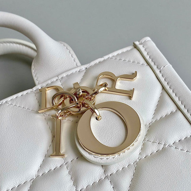 MINI BOOK TOTE 21 WHITE MACCROCANNAGE CALFSKIN