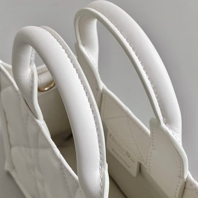 MINI BOOK TOTE 21 WHITE MACCROCANNAGE CALFSKIN