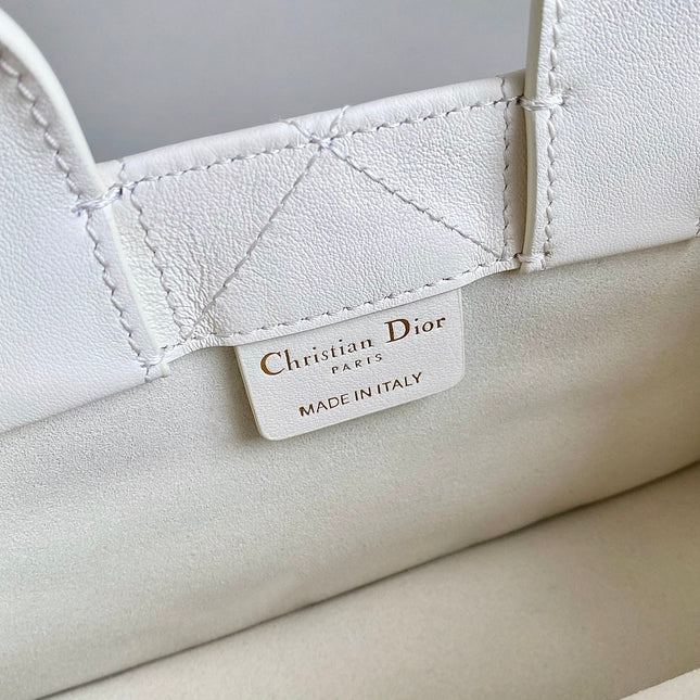 MINI BOOK TOTE 21 WHITE MACCROCANNAGE CALFSKIN