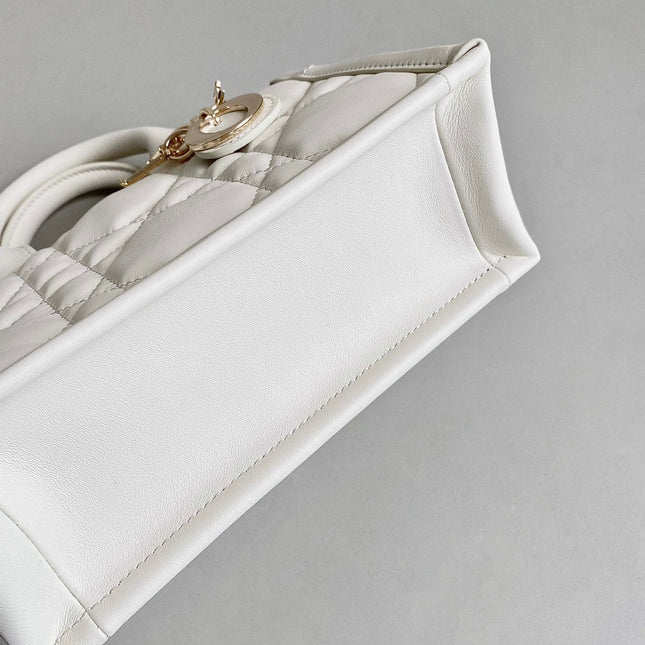 MINI BOOK TOTE 21 WHITE MACCROCANNAGE CALFSKIN