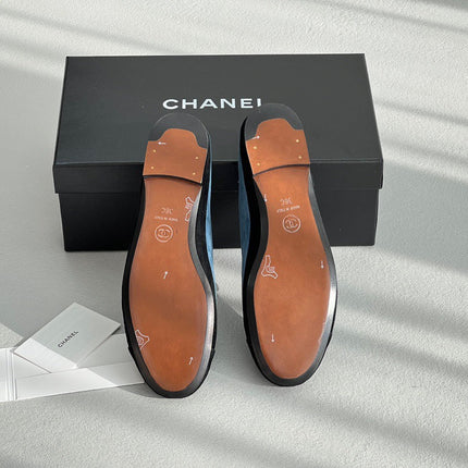 LOAFERS IN CERULEAN BLUE MIX BLACK SUEDE