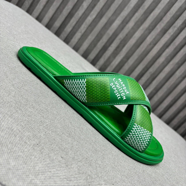 LV VENICE MULE SANDALS KELLY GREEN