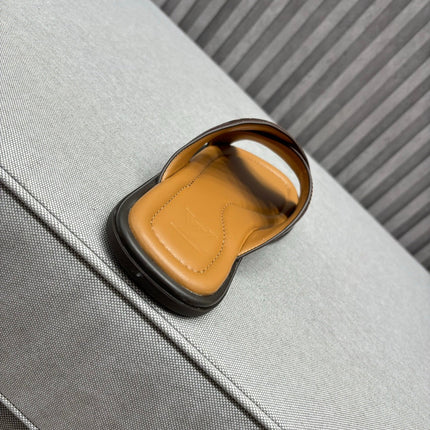 LV VENICE MULE SANDALS CARAMEL BROWN