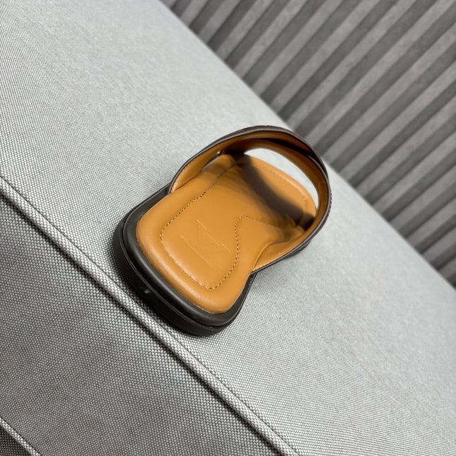 LV VENICE MULE SANDALS CARAMEL BROWN