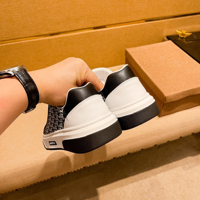 CD LOW TOP SNEAKER WHITE AND BLACK CALFSKIN