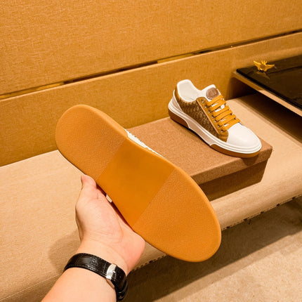 CD LOW TOP SNEAKER BRONZE AND WHITE CALFSKIN