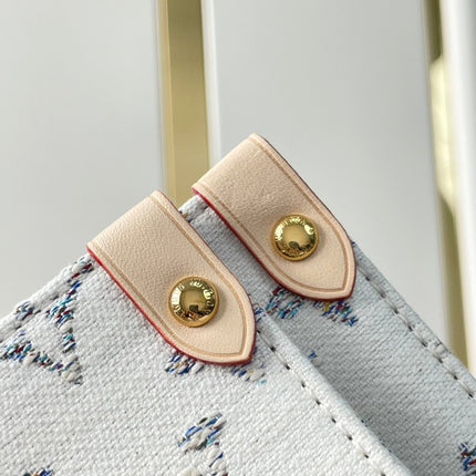 ONTHEGO MM 35 IN WHITE MONOGRAM JACQUARD FABRIC