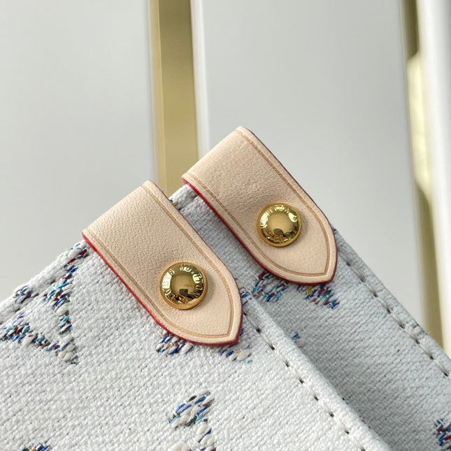 ONTHEGO MM 35 IN WHITE MONOGRAM JACQUARD FABRIC