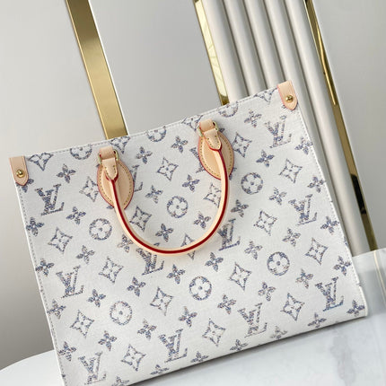 ONTHEGO MM 35 IN WHITE MONOGRAM JACQUARD FABRIC