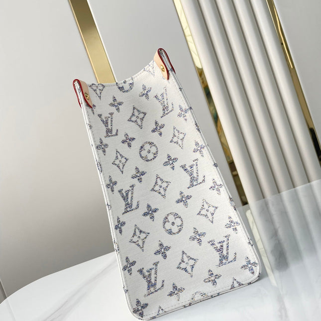 ONTHEGO MM 35 IN WHITE MONOGRAM JACQUARD FABRIC