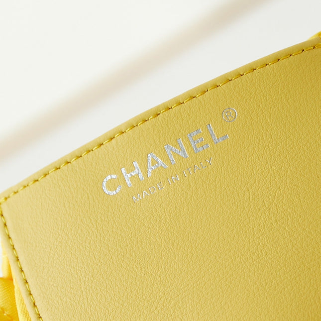 CC MINI 20 HOBO BAG IN WHITE MIX LIGHT YELLOW CALFSKIN