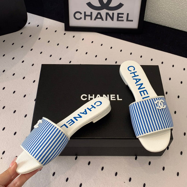 MULES blue LAMBSKIN