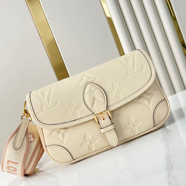 DIANE 23 IN CREAM MONOGRAM EMPREINTE LEATHER